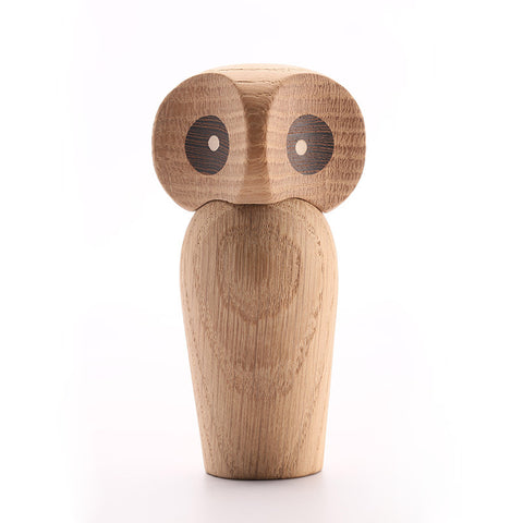 Wood Owl Sculpture - HOMYEA