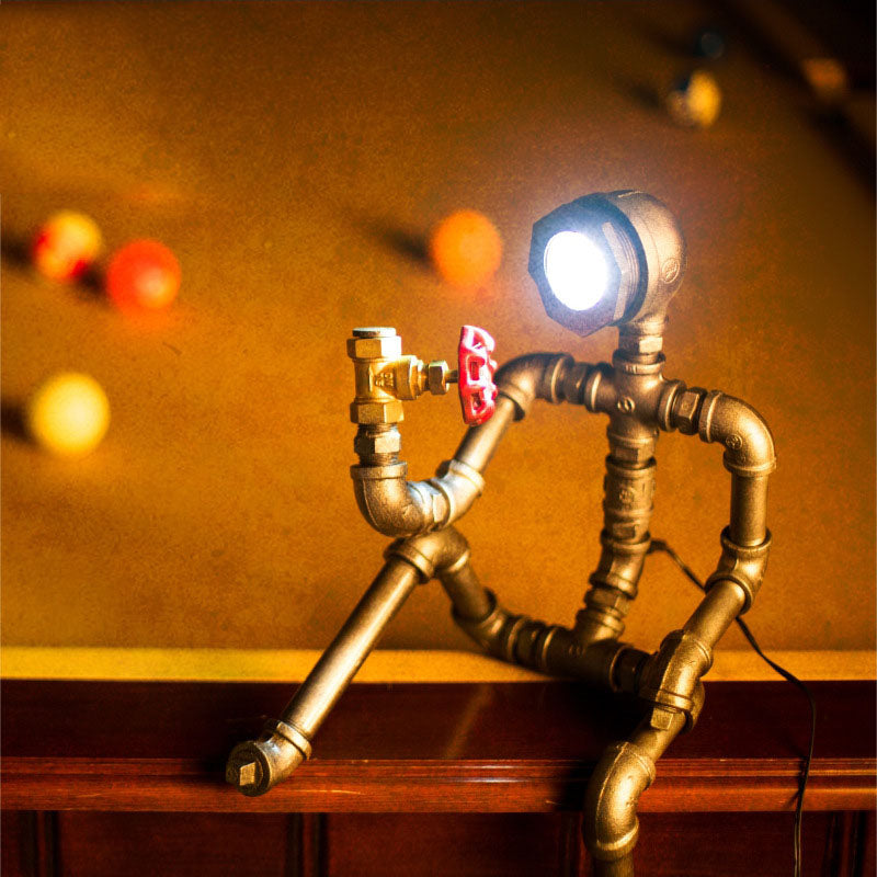 Retro Plumbing Creative Lamp Thinker Robot Lamp - HOMYEA