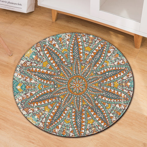 Ethnic Style Round Carpet - HOMYEA