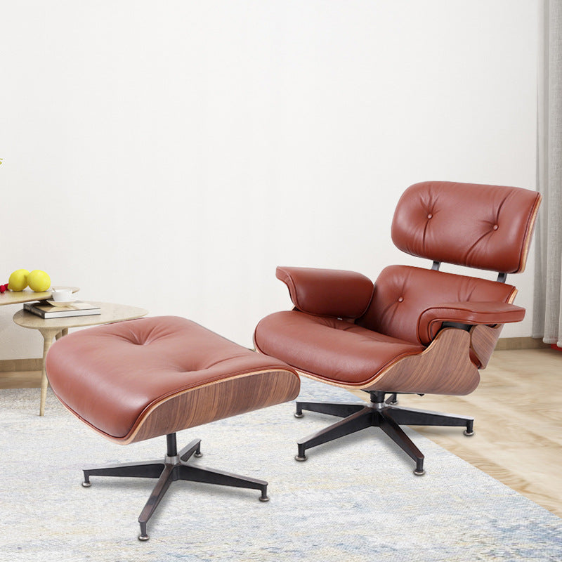 Classic Brown Leather Eames Lounge Chair- Only Available for Buyers in USA - HOMYEA