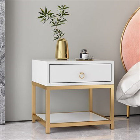 Modern Simple Wooden Nightstand - HOMYEA