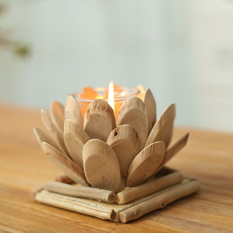 Home Handmade Design Lotus Shape Candle Holder - HOMYEA