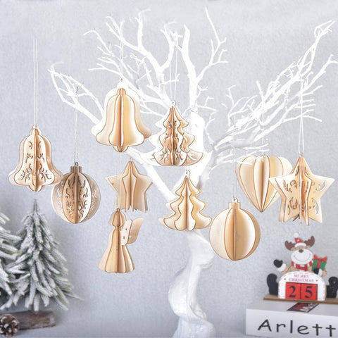 Three-dimensional Wooden Christmas Tree Pendant - HOMYEA