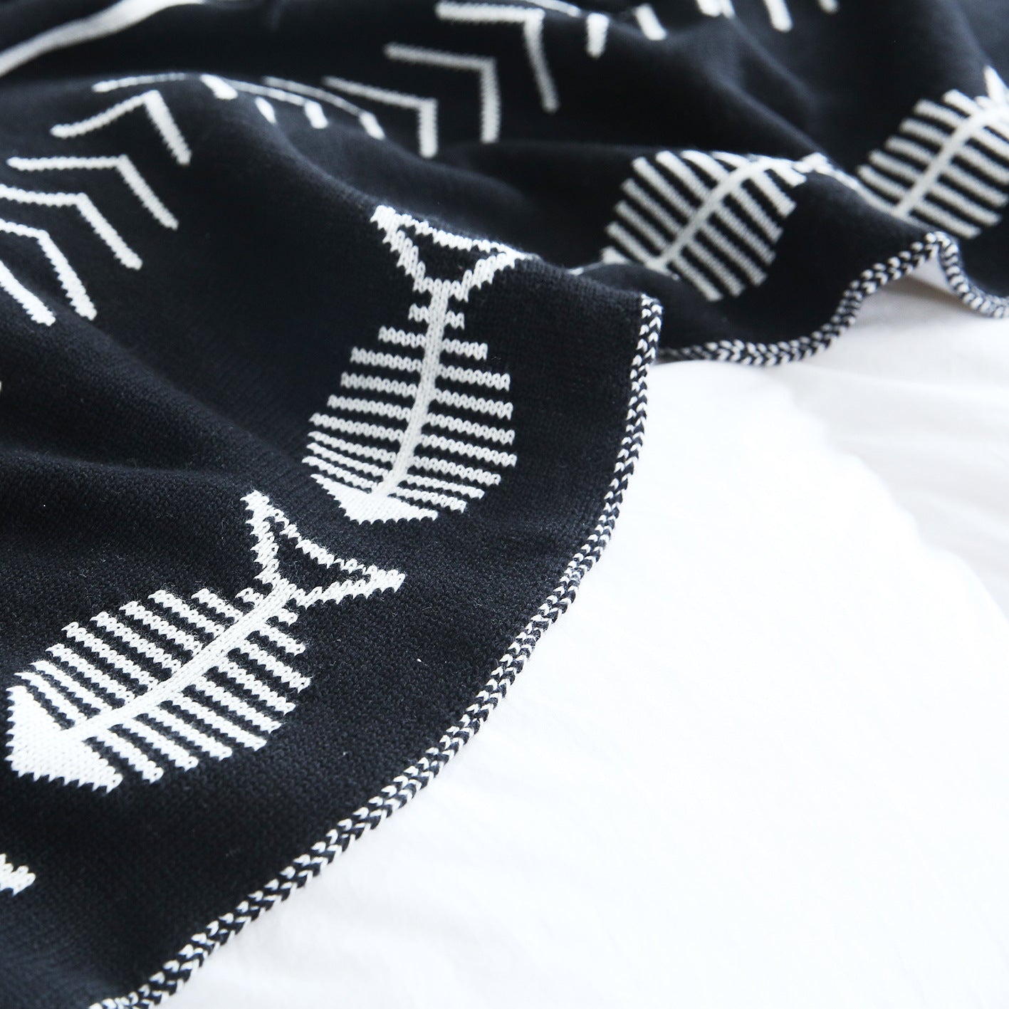 Herringbone Cotton Blanket - HOMYEA