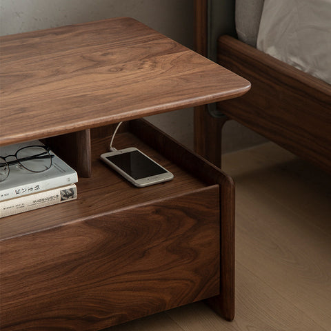 Multifunctional Nightstand With Drawer - HOMYEA