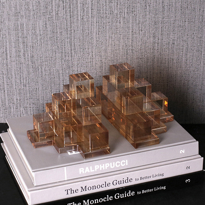 Simple K9 Crystal Bookend Office Decoration - HOMYEA