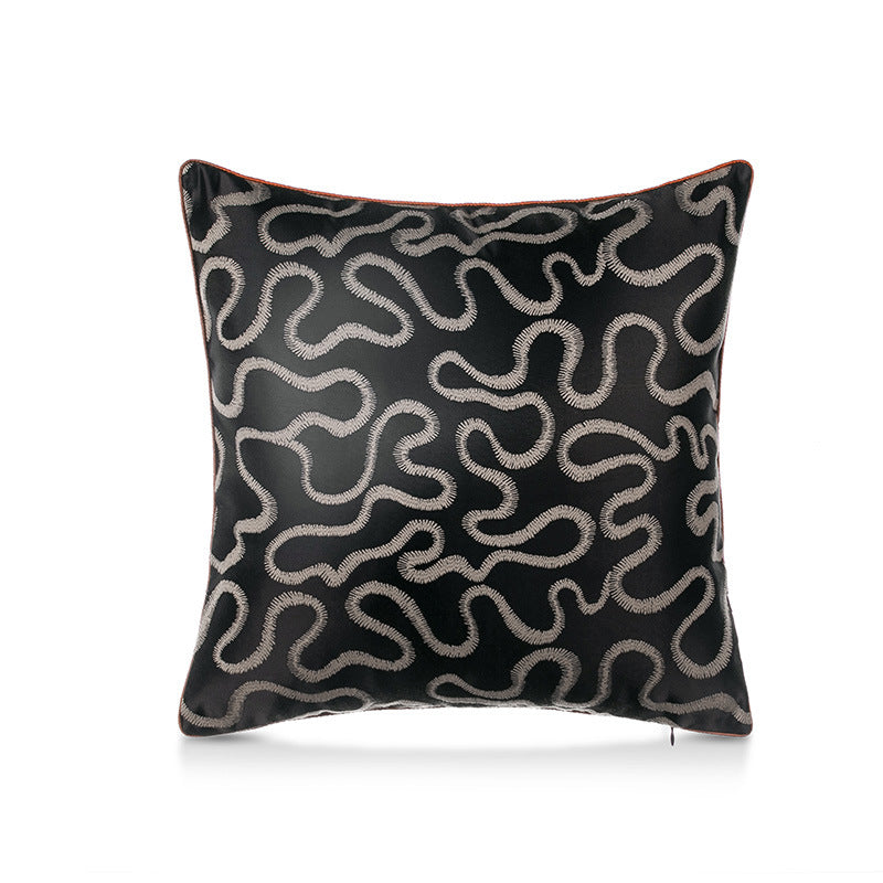 Solid-color Geometric Polyester Pillow Cover - HOMYEA