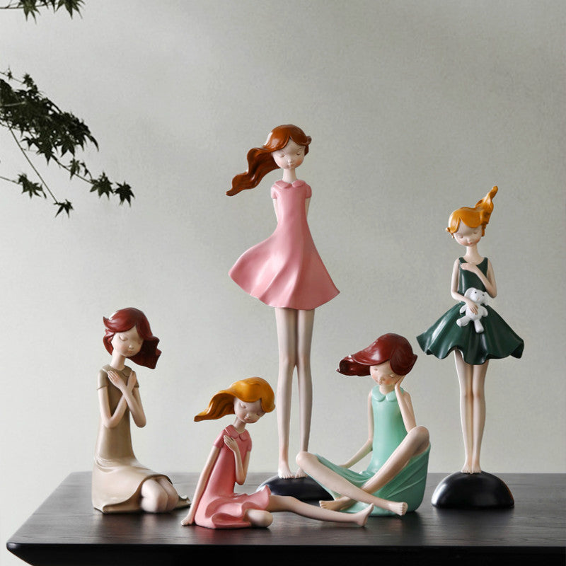 Girl Resin Sculpture - HOMYEA