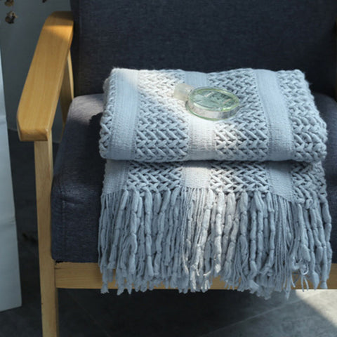 Fringe Lace Rectangle Blanket - HOMYEA