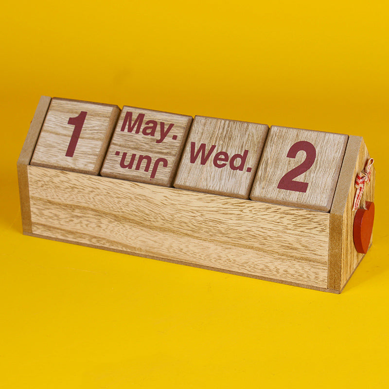 Handmade Wooden Desk Calendar - HOMYEA