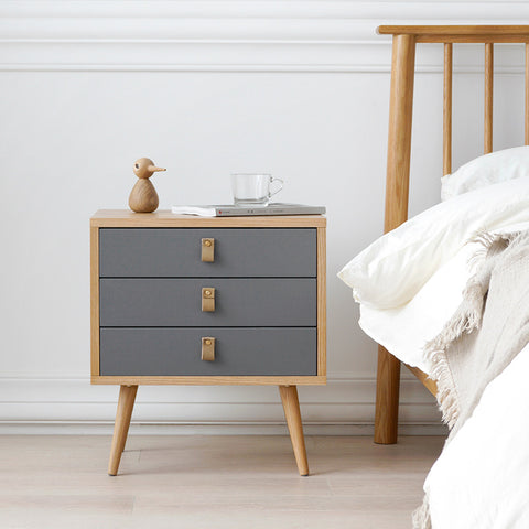 Modern Wooden Small Nightstand - HOMYEA