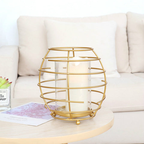 Geometric Metal Candle Holder - HOMYEA