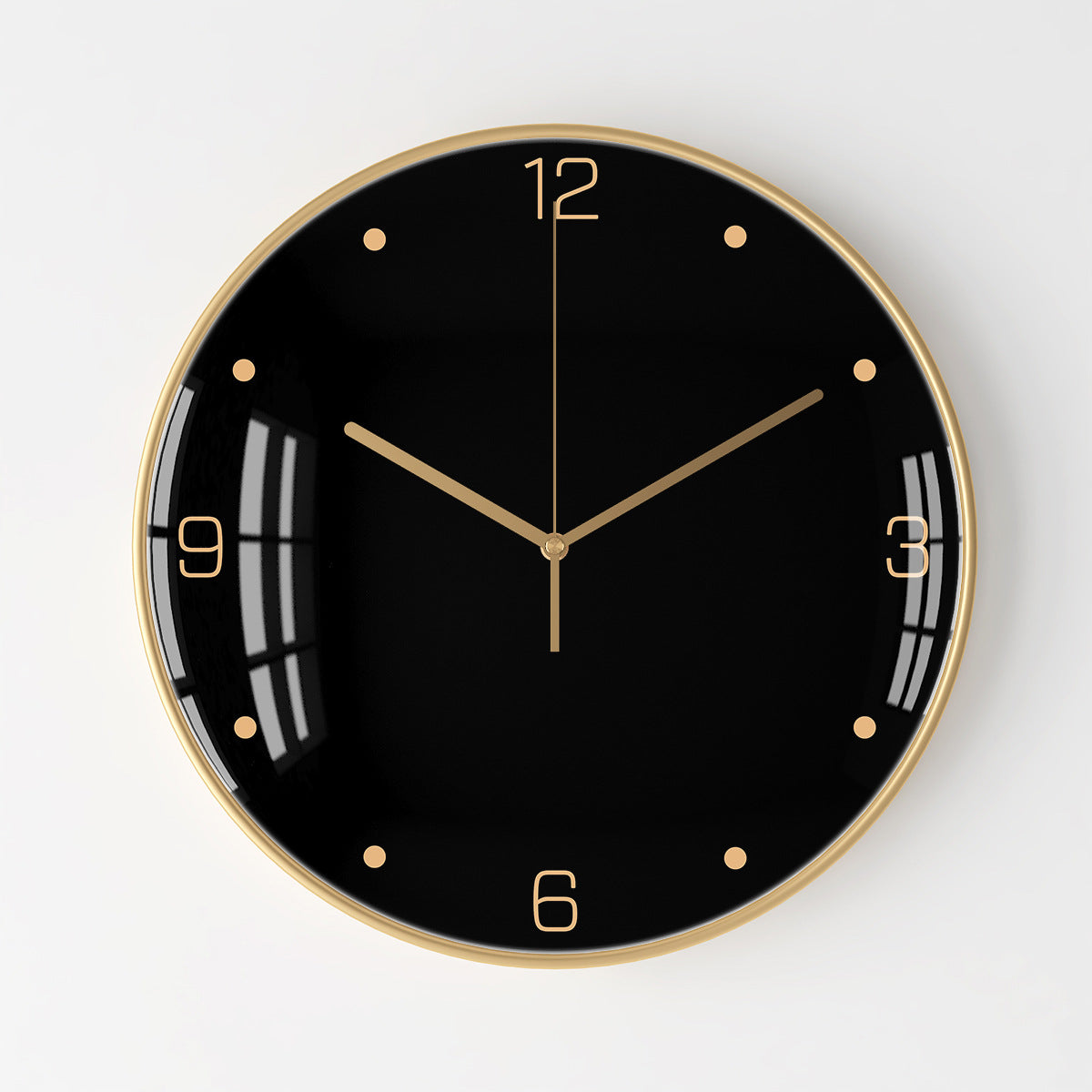 Modern Metal Black Round Wall Clock - HOMYEA