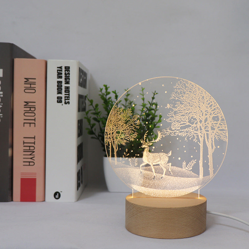 3D Creative Elk Night Light - HOMYEA