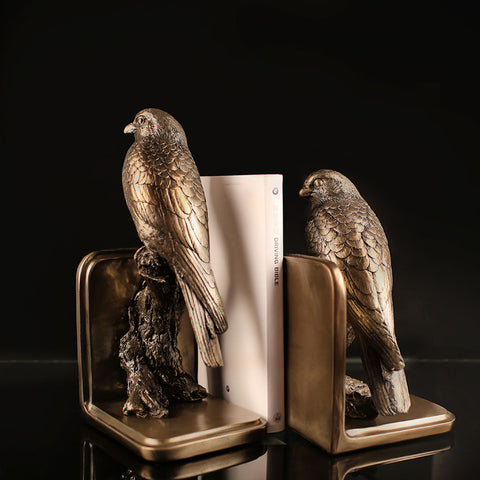 Golden Birds Sculpture Bookends - HOMYEA