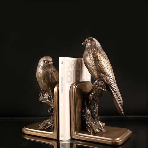 Golden Birds Sculpture Bookends - HOMYEA