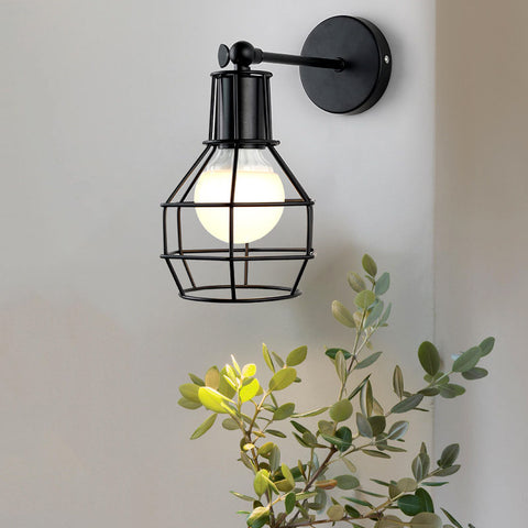 Simple Black Metal Sconces - HOMYEA