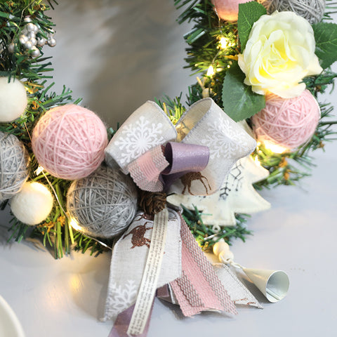 Christmas Pink Felt Garland - HOMYEA