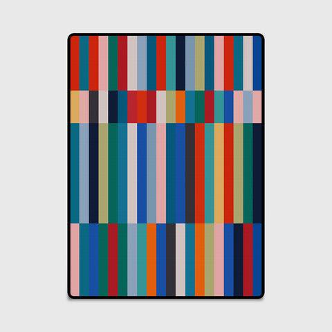 Rectangular Rugs With Multicolor Lines - HOMYEA