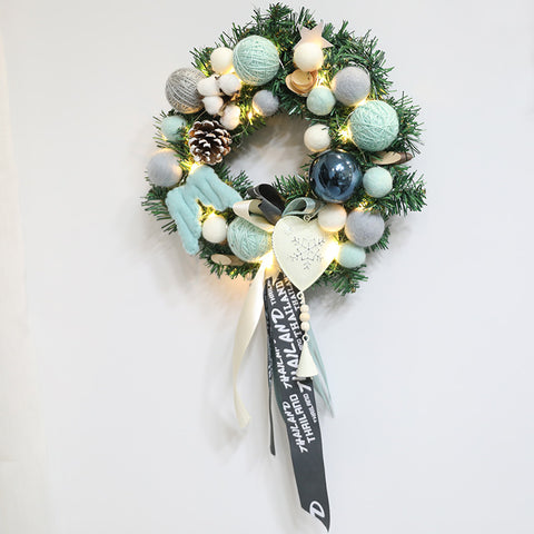 Christmas Natural Hairline Ball Wreath - HOMYEA