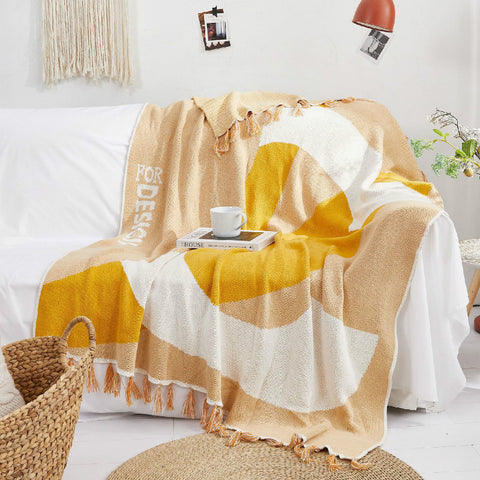 Fringed Cotton Blankets - HOMYEA