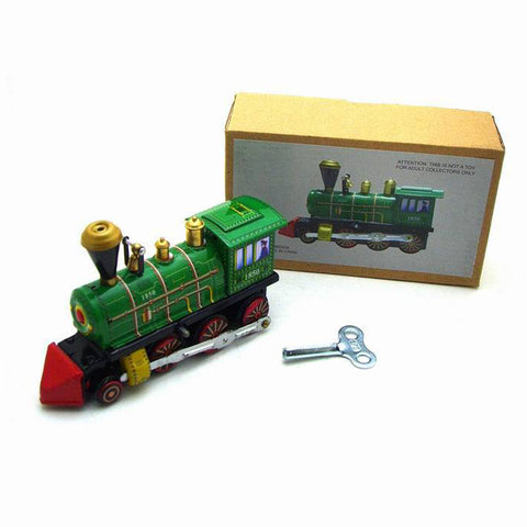 Creative Retro Green Locomotive Tin Wind-up Toy - HOMYEA