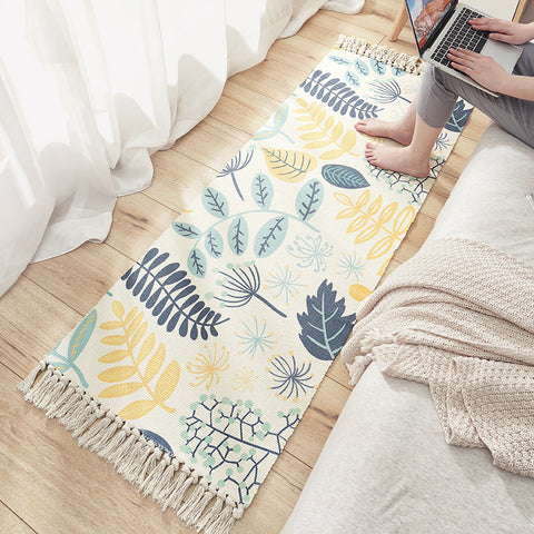 Leaf Pattern Rectangular Rugs - HOMYEA