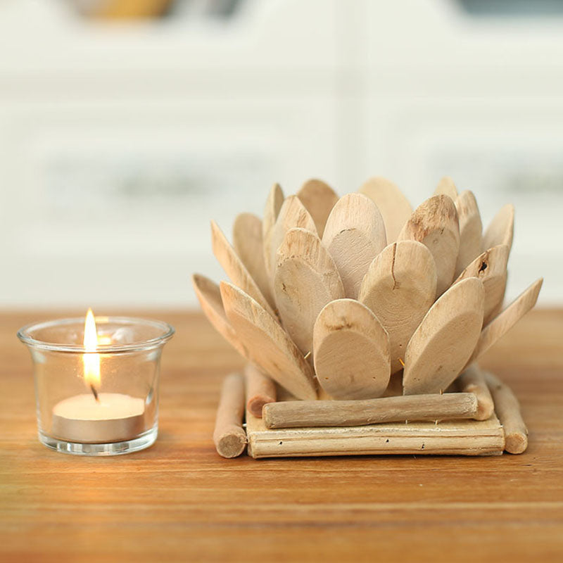 Home Handmade Design Lotus Shape Candle Holder - HOMYEA