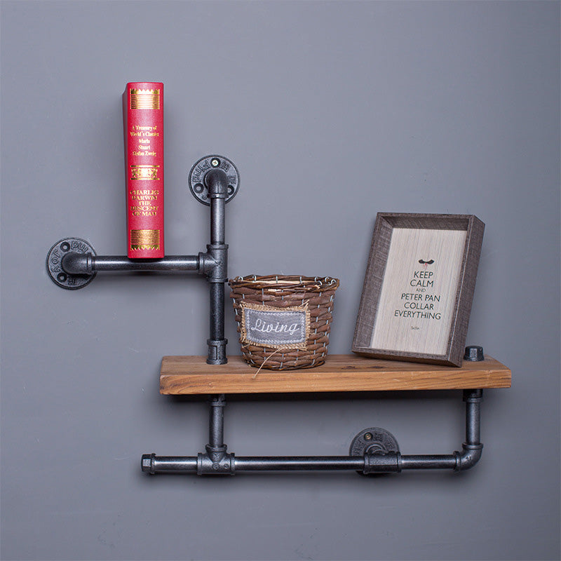 Solid Wood Clapboard Water Pipe Bookshelf - HOMYEA