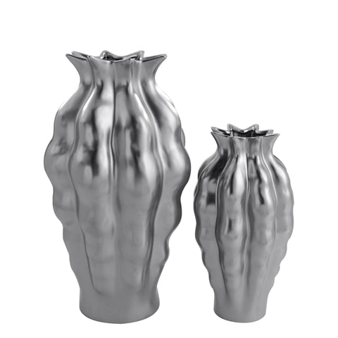 White Wavy Big Decor Vases - HOMYEA