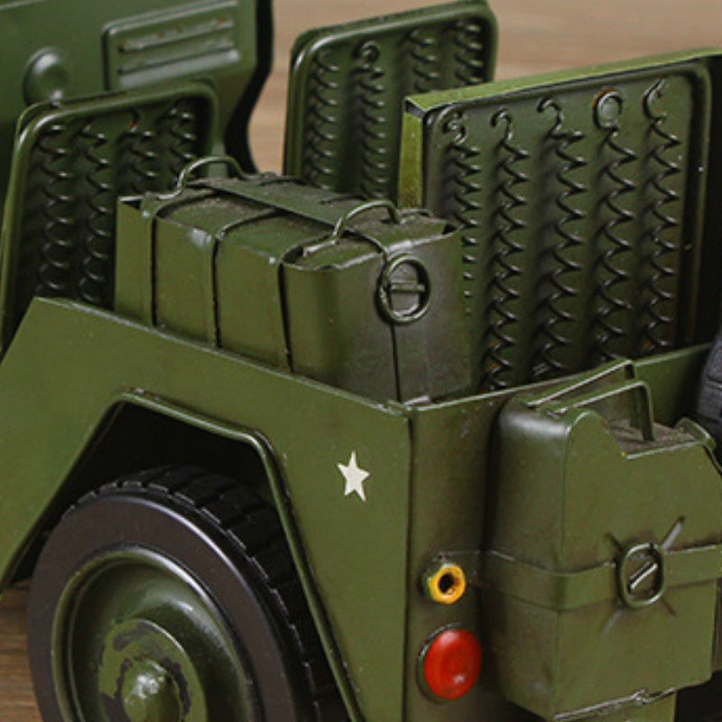 Metal Army Green Car Model - HOMYEA