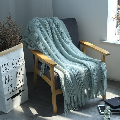 Fringe Lace Rectangle Blanket - HOMYEA