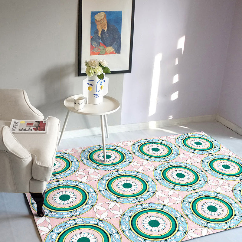 Flower Circle Rectangular Rugs - HOMYEA