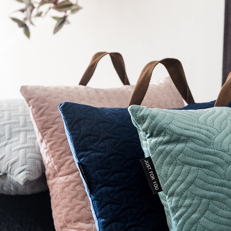 Plain Embossed Velvet Pillows - HOMYEA