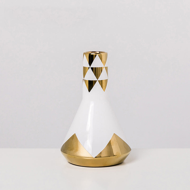 Simplicity Geometric Ceramic Vase - HOMYEA