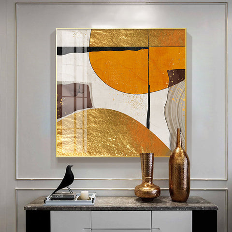 Orange Abstract Wall Art - HOMYEA