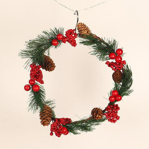 Christmas Red Pine Wreath - HOMYEA