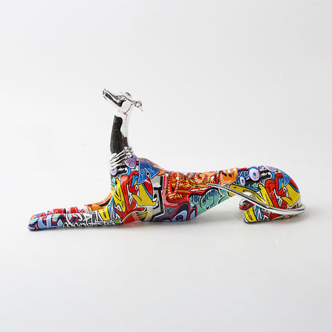 Colorful Abstract Dobermann Plating Sculpture - HOMYEA