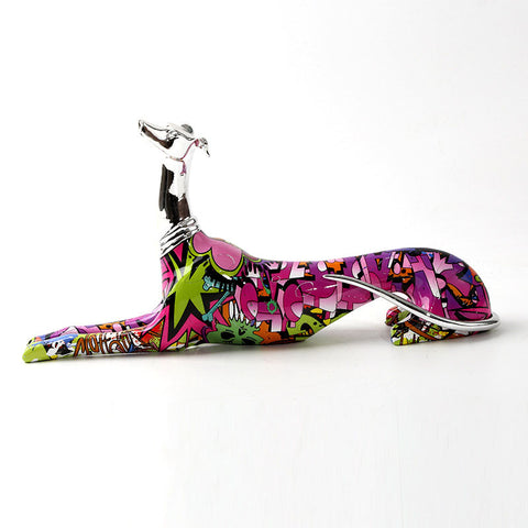 Colorful Abstract Dobermann Plating Sculpture - HOMYEA