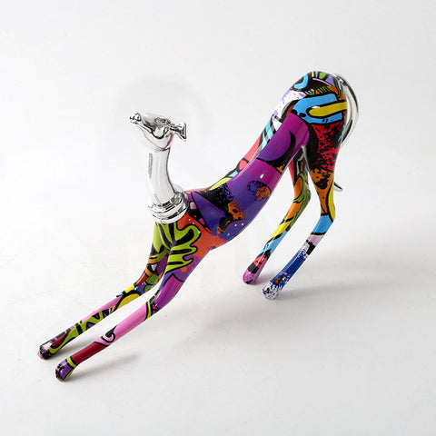 Colorful Dobermann Plating Sculpture - HOMYEA