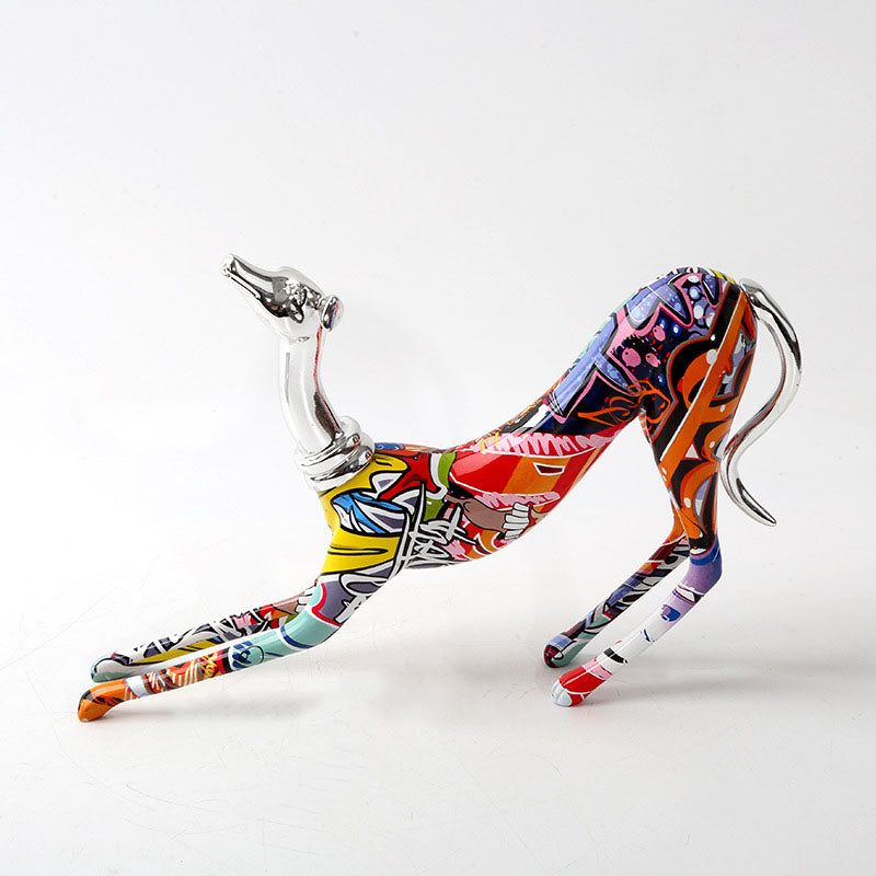 Colorful Dobermann Plating Sculpture - HOMYEA