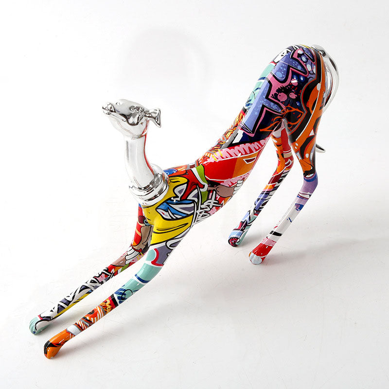 Colorful Dobermann Plating Sculpture - HOMYEA