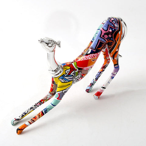 Colorful Dobermann Plating Sculpture - HOMYEA