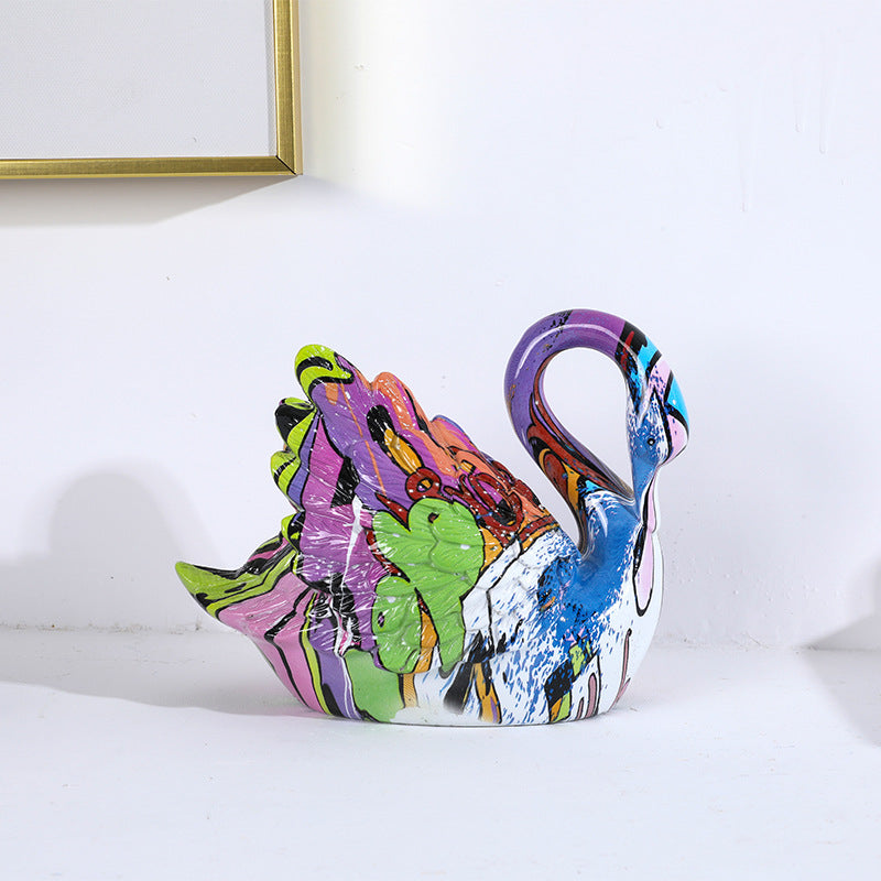 Colorful Resin Couple Swan - A Set - HOMYEA