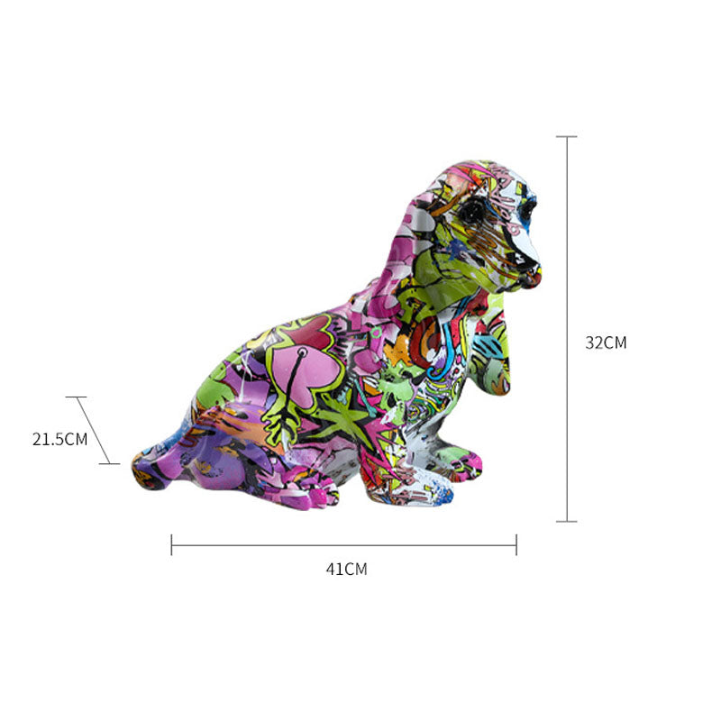 Colorful Resin Dog Sculpture - HOMYEA