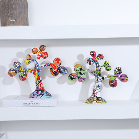 Colorful Tree Resin Sculpture - HOMYEA