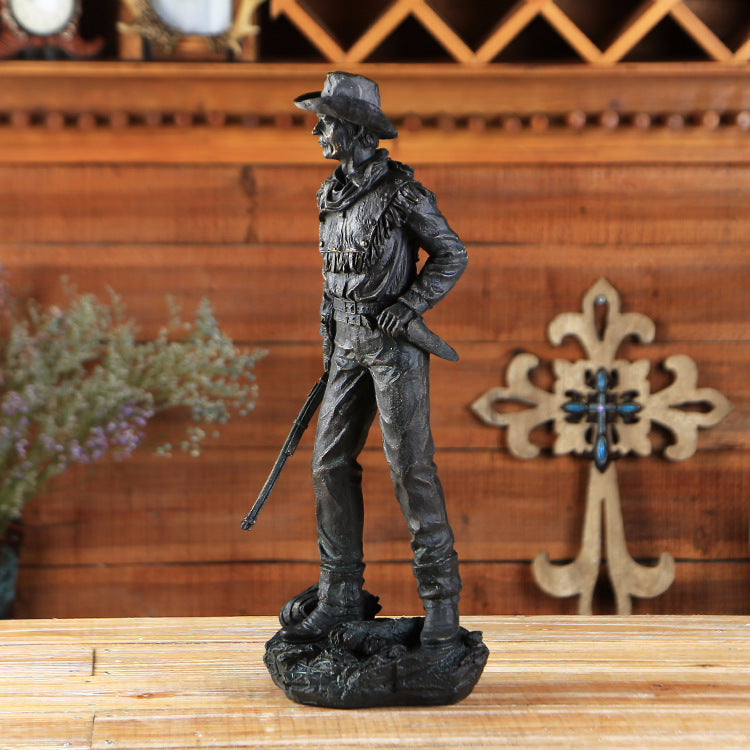 Cowboy Sculpture Decor Objects - HOMYEA