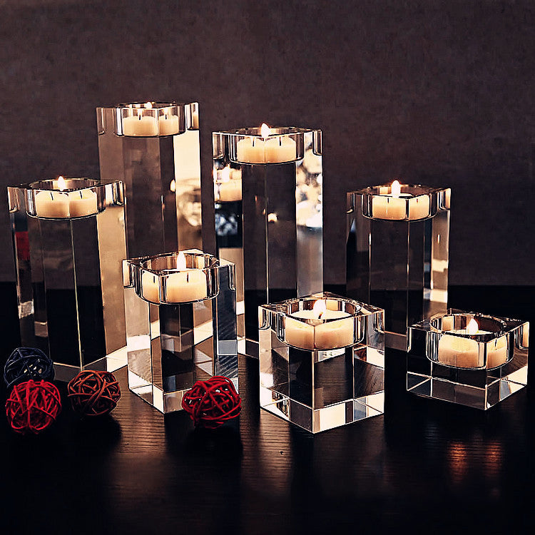 K9 Crystal Candle Holders - HOMYEA