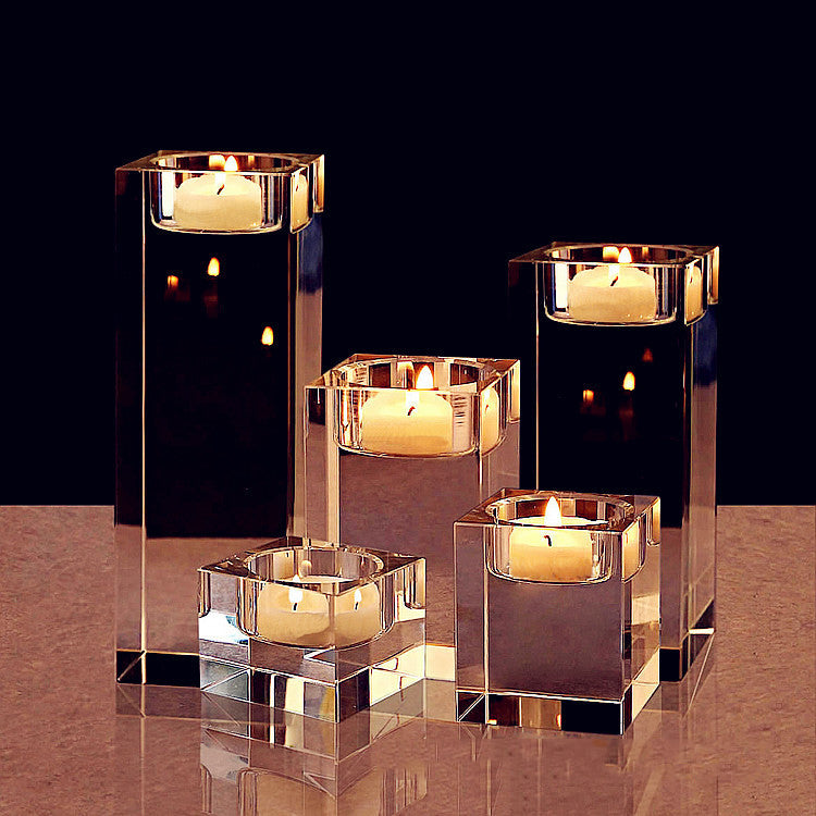 K9 Crystal Candle Holders - HOMYEA