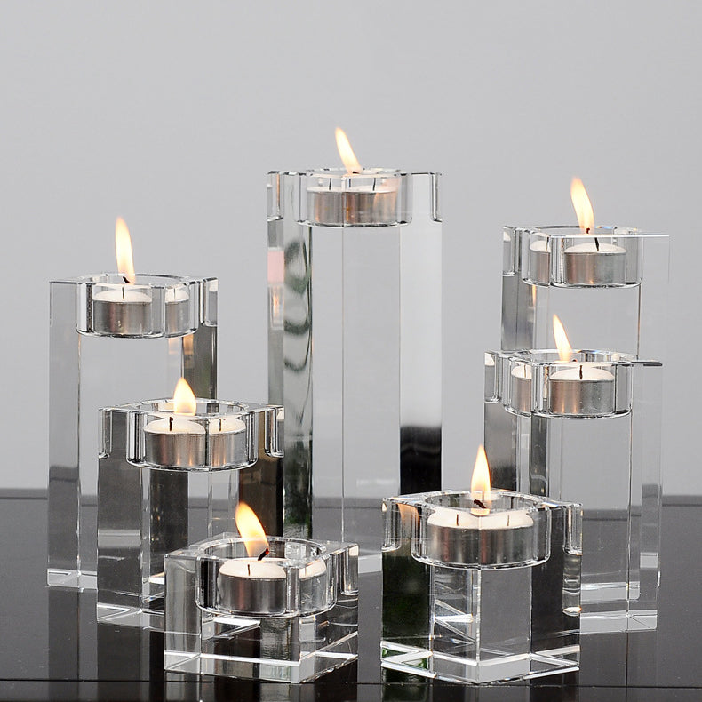 K9 Crystal Candle Holders - HOMYEA